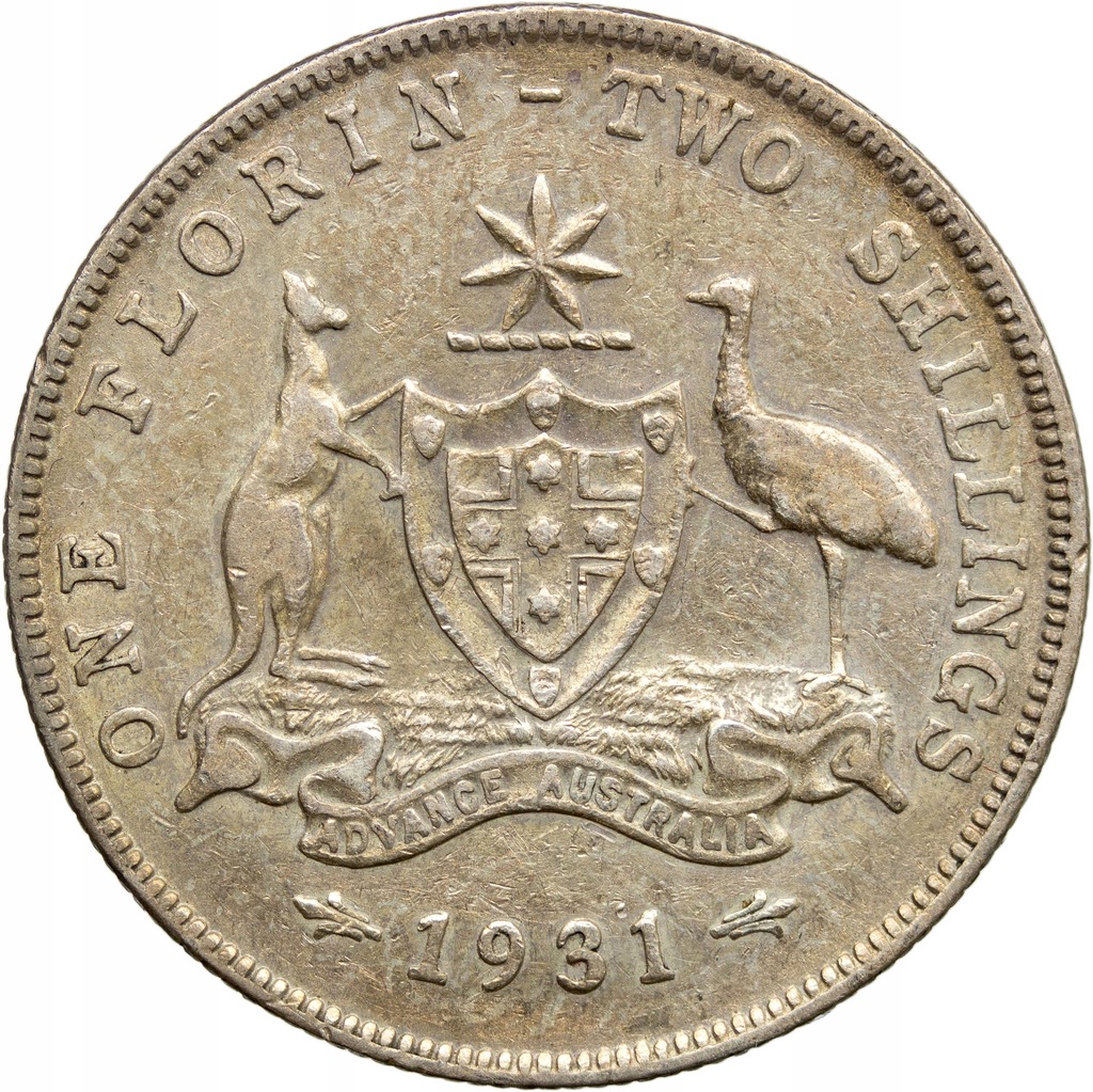 Australia, 1 floren 1931, Jerzy V, st. 3/3+