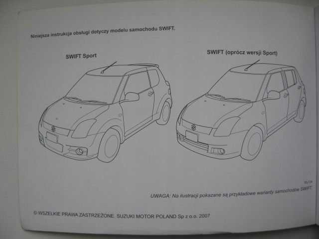 SUZUKI SWIFT III Polska instrukcja Swift 20052010