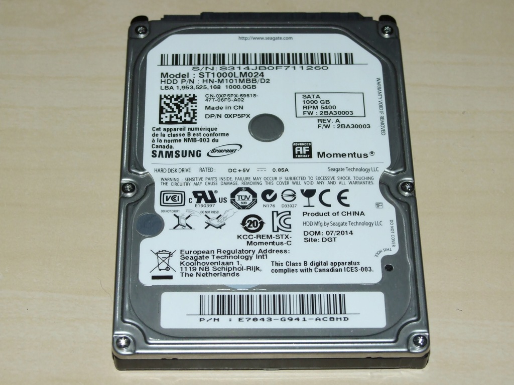 Dysk twardy 2,5" 1TB Seagate ST1000LM024