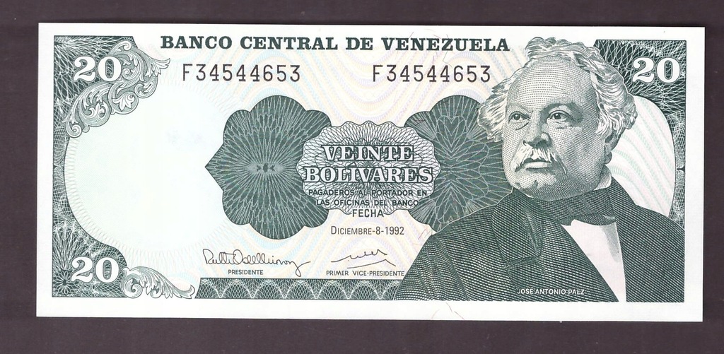 Wenezuela - banknot - 20 Bolivares 1992