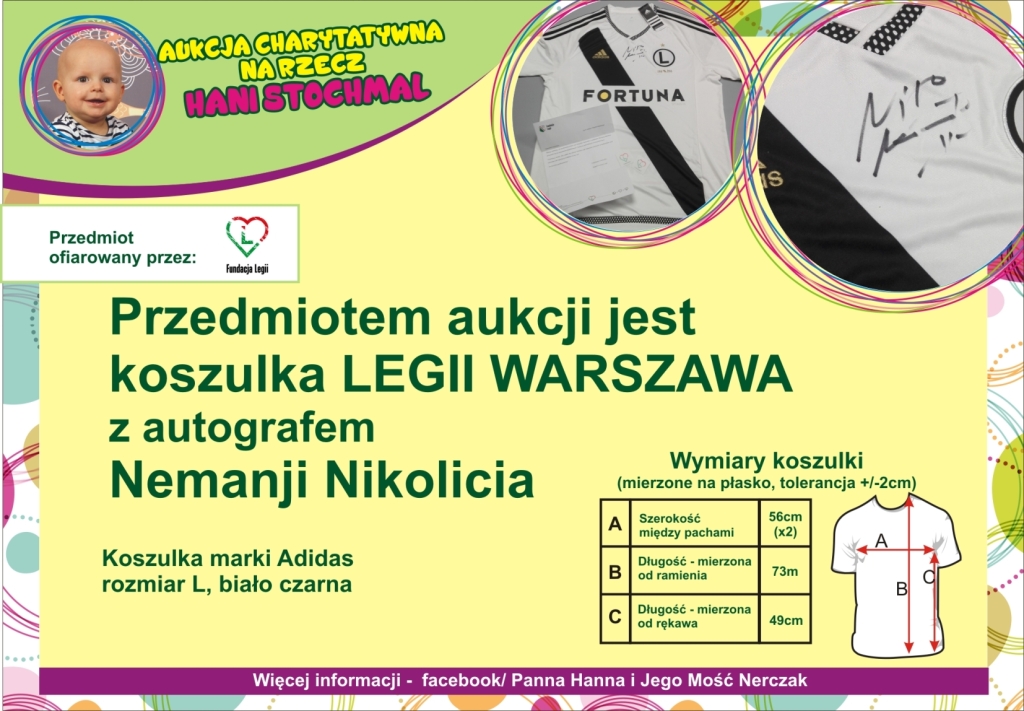 Koszulka Legia Warszawa z podpisem NIKOLICIA