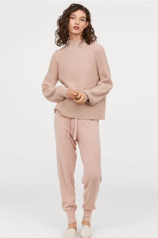 H&M Kaszmirowe spodnie jogger 100% kaszmir XL
