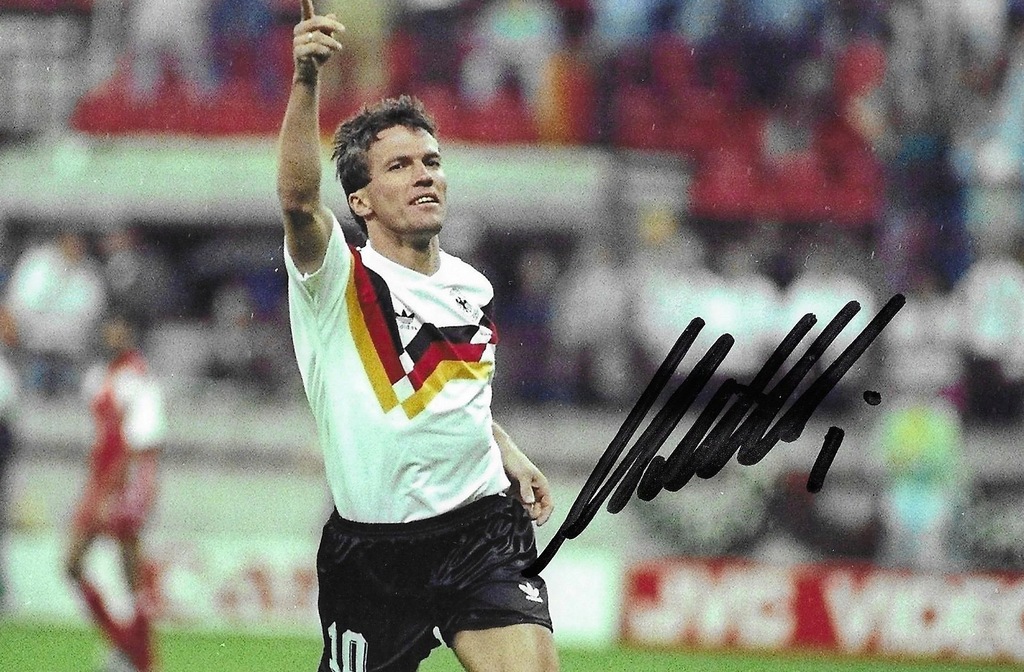 Autograf Lothar Matthäus, złota piłka 1990