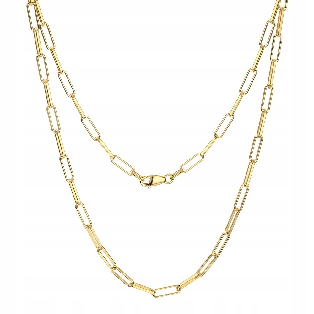 Srebrny łańcuszek pozłacany splot Ankier 45 cm + pudełko