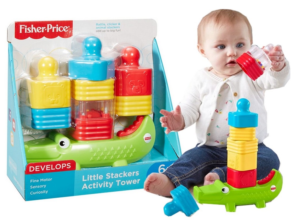 FISHER PRICE KROKODYLEK I KLOCKI DRG34