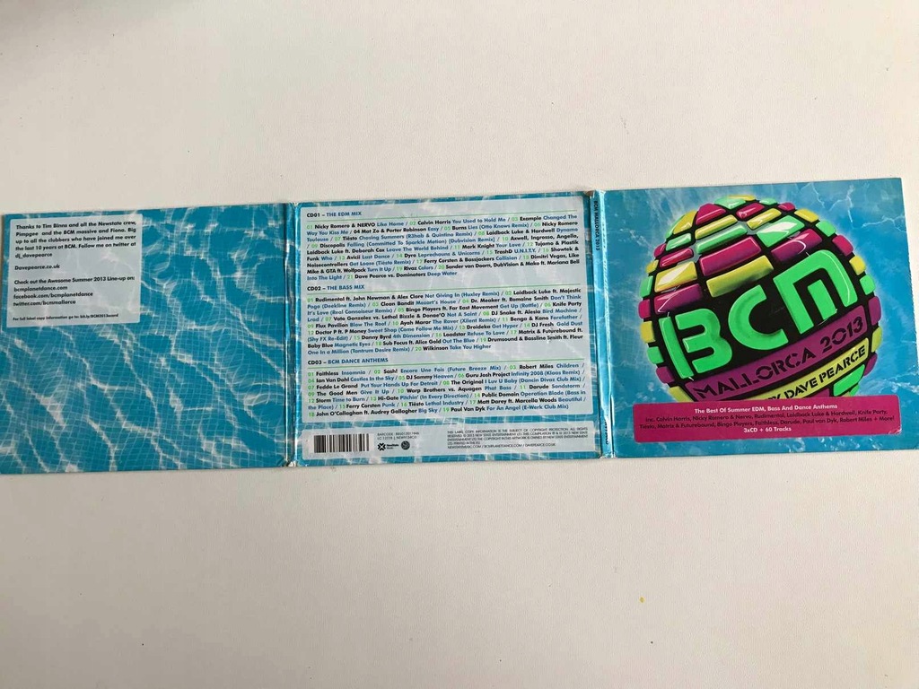 3CD BCM Mallorca 2013 Calvin Harris Tiesto Darude Paul van Dyk STAN 4+/6