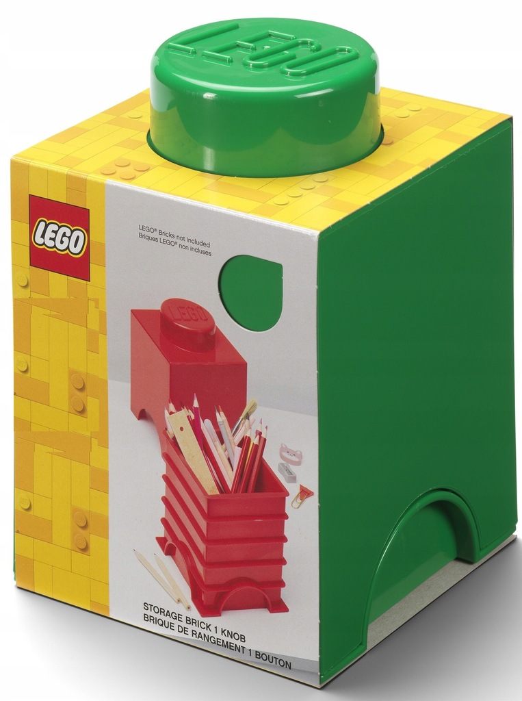 Pojemnik LEGO Storage Brick 1 zielony Kwadratowy pojemnik