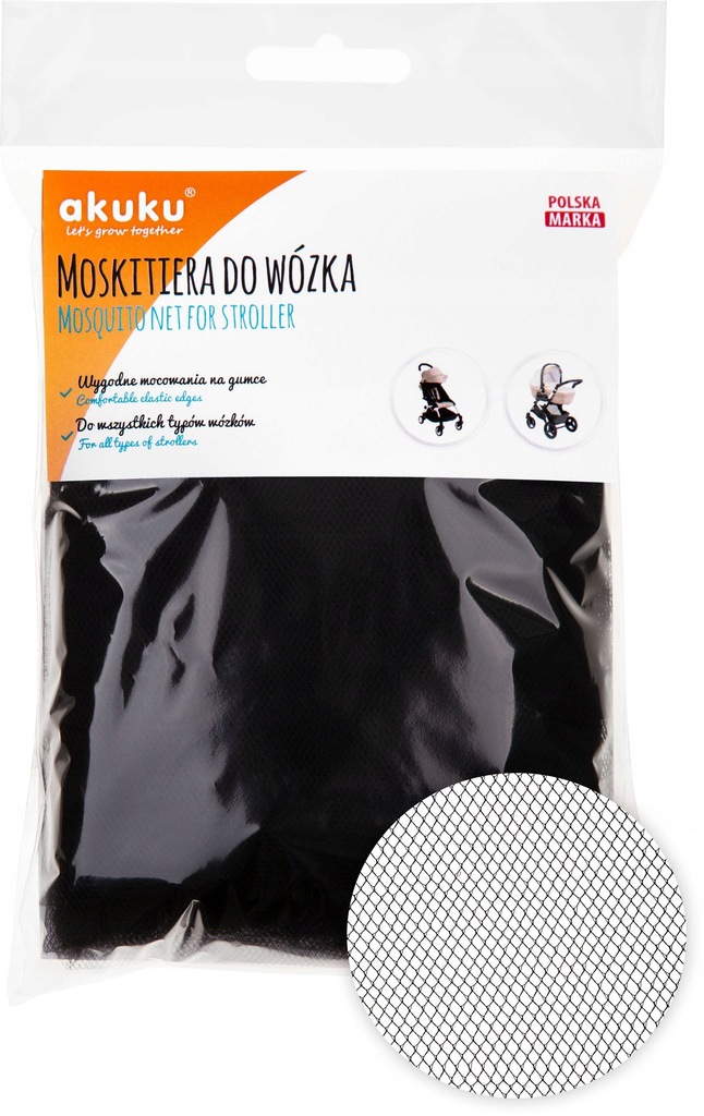 Moskitiera do wózka czarna AKUKU