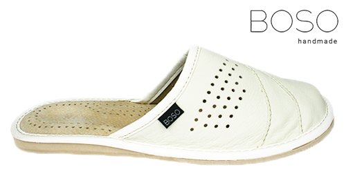 Pantofle białe kapcie męskie BOSO 2002-7 klapki 46