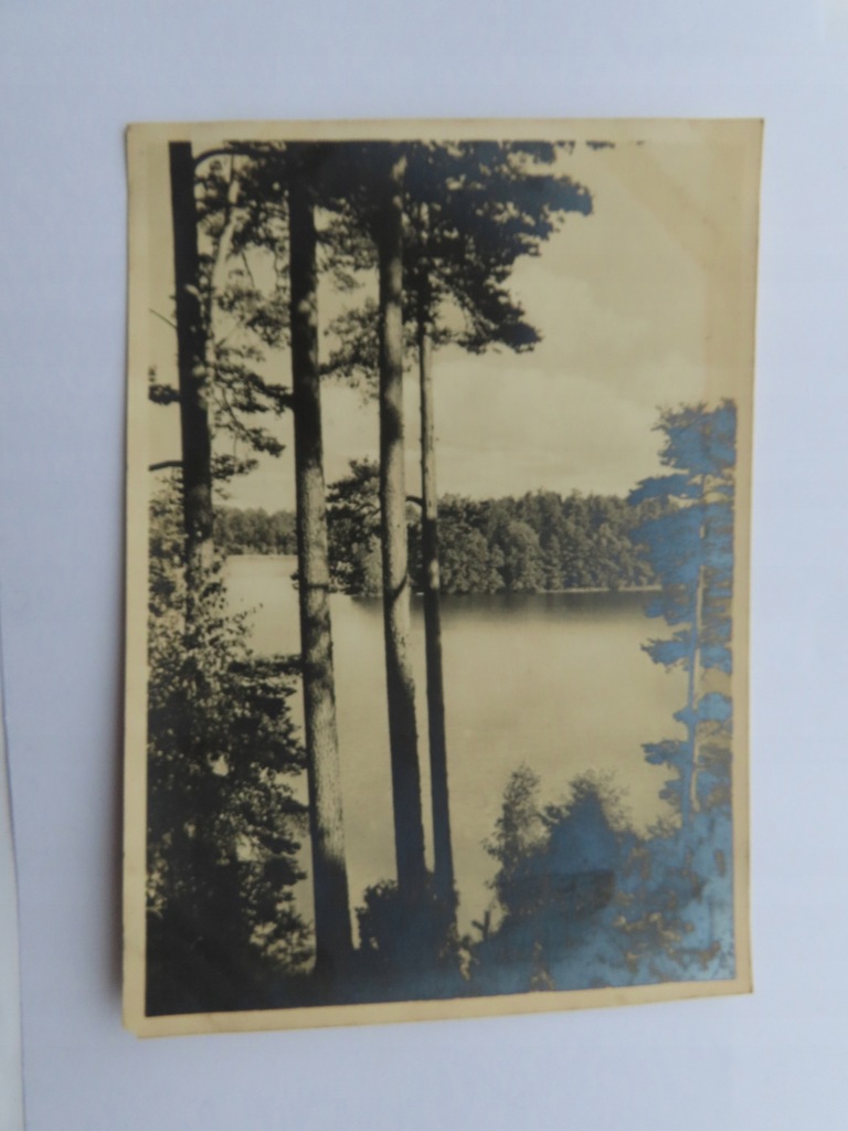 Stara pocztówka Mazury, jezioro, Ruciane Nida
