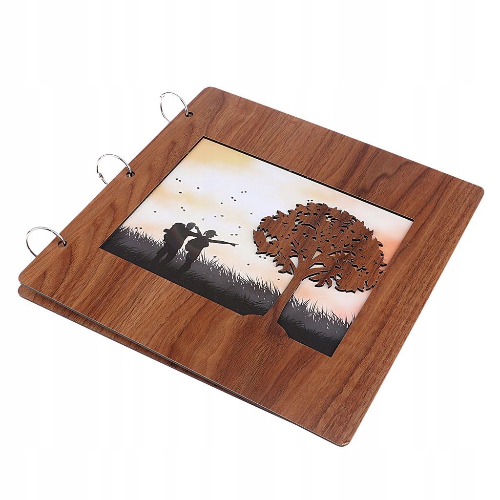 drewniana okładka albumu ze zdjęciami