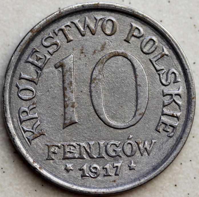 10 fenigów 1917 Okupacja Niemiecka