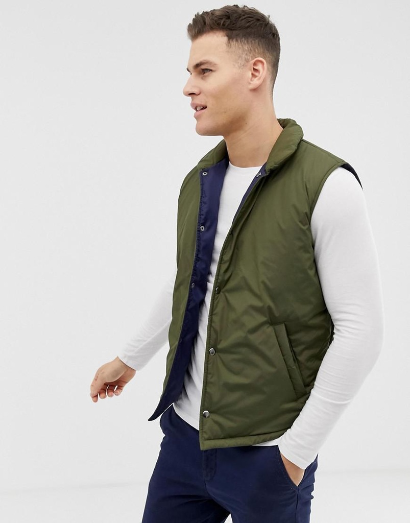 ASOS DESIGN__XZX KHAKI KAMIZELKA ZATRZASKI__XL