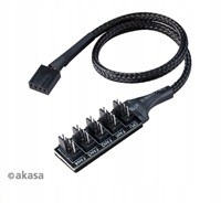 AKASA kabel FLEXA FP5H redukce pro wentylatory, 1x 4pin PWM na 5x 4pin PWM,