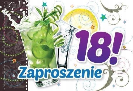 ZAPROSZENIE ZZ-039 URODZINY 18 DRINKI (5 SZT.)