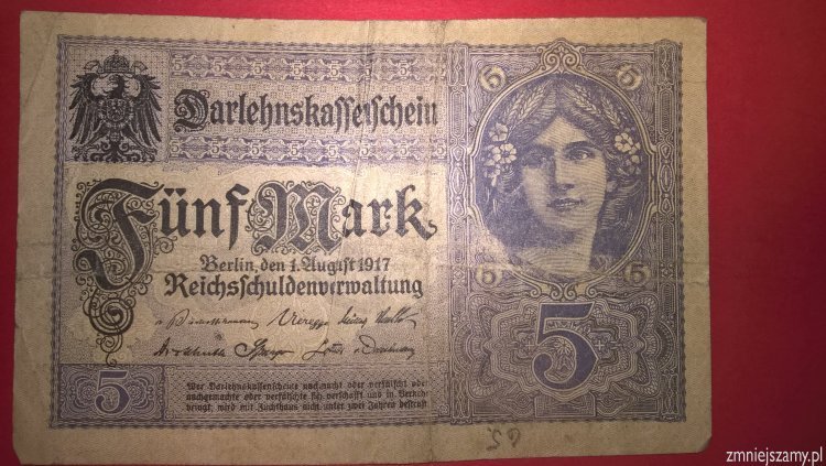 Niemcy - 5 marek z 1917 roku dla WOŚP seria W