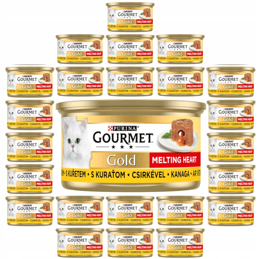 Purina Gourmet Gold Melting Heart kurczak 24 x 85g 12000879227 oficjalne archiwum Allegro