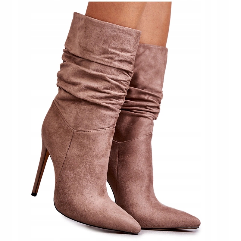 DAMSKIE MARSZCZONE BOTKI KOZAKI BRĄZOWE 36