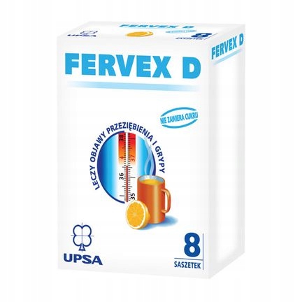 FERVEX D 8 saszetek, przeziębienie, grypa