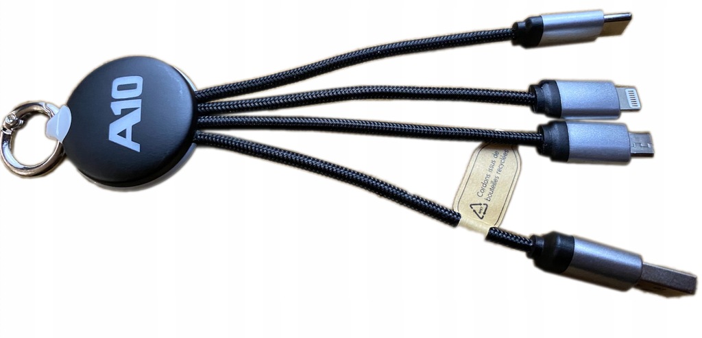 Kabel 3 w 1 USB-C Lightning Micro USB brelok