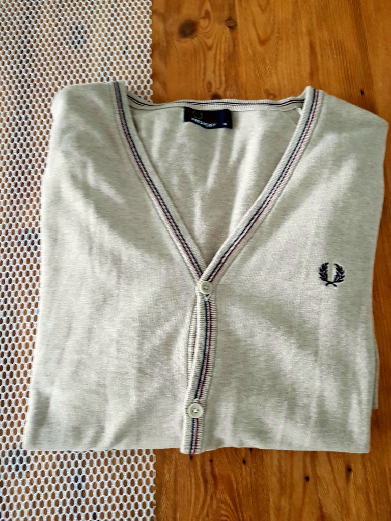 Fred Perry sweter męski kardigan XL