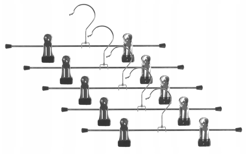 Metalowe wieszaki klamrowe z klipsami np do spodni
