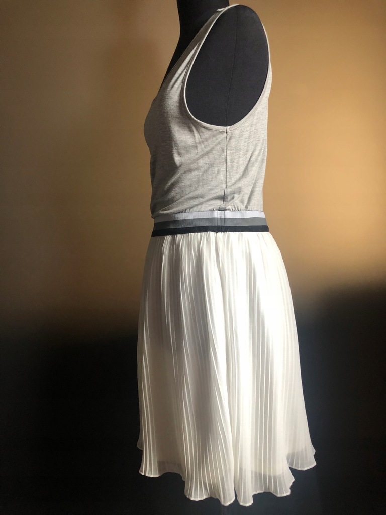 Sukienka letnia Top Shop Topshop 38 M biała szara