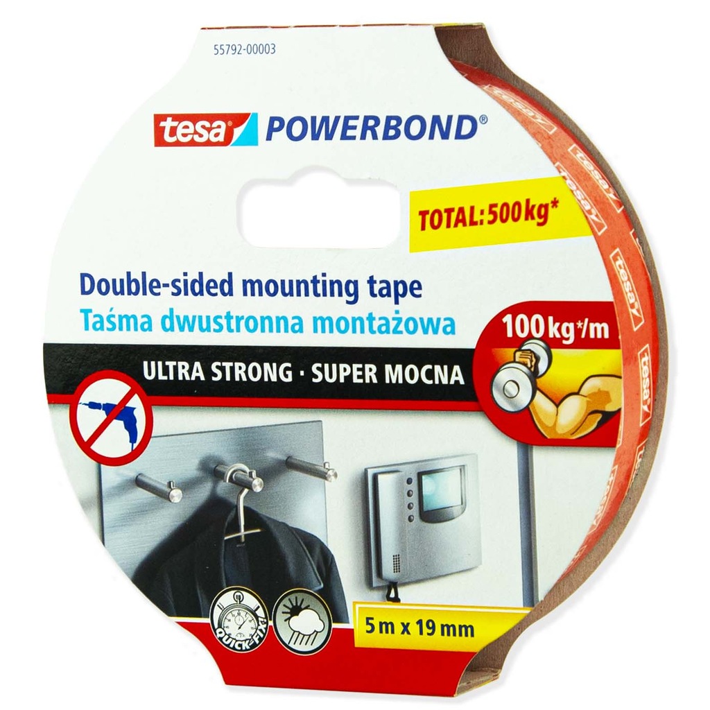 Taśma dwustronna POWERBOND STRONG TESA 5mx19mm