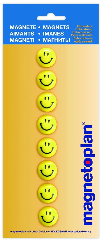 Magnetoplan Magnesy happy face smile 20mm 8szt