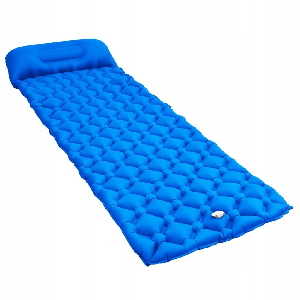 Dmuchany materac z poduszką, 58x190 cm, niebieski