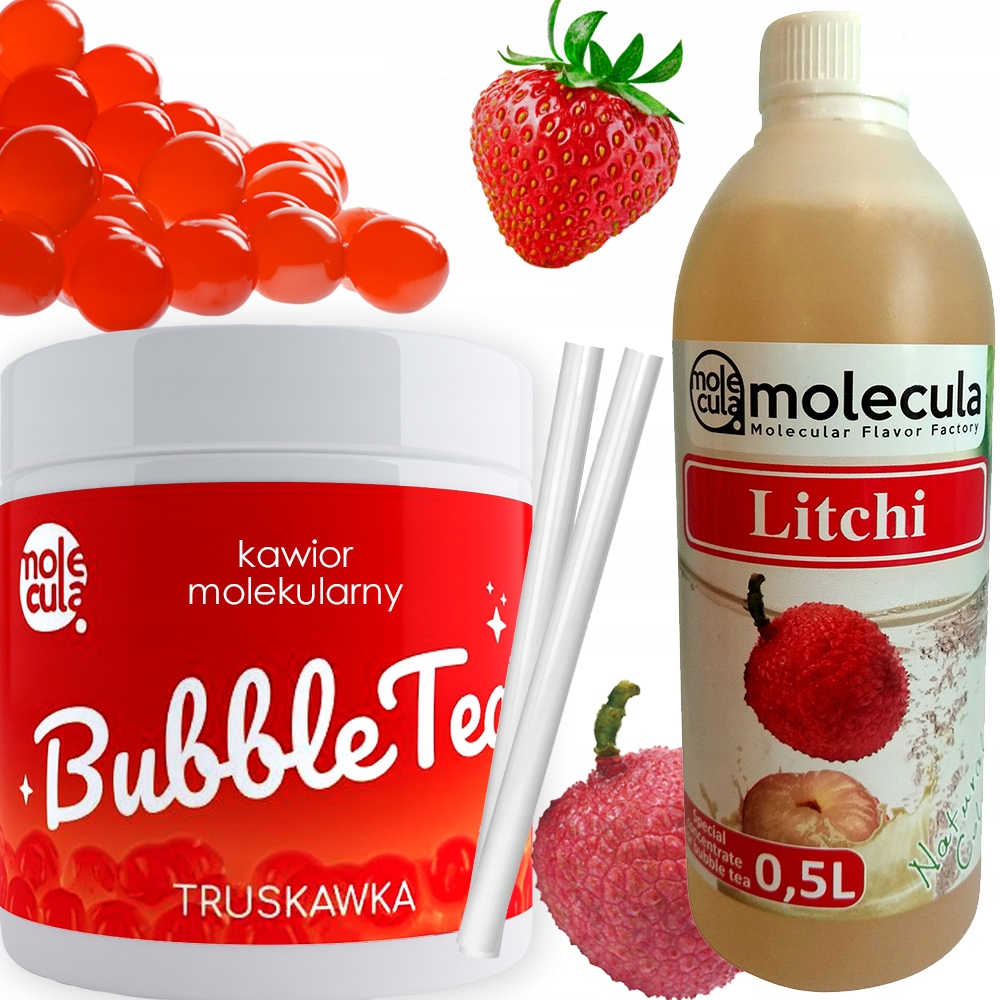 BUBBLE TEA ZESTAW KULKI TRUSKAWKA + SYROP LICZI 11237213247 oficjalne archiwum Allegro