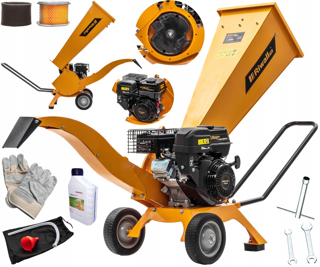 Spalinowy Rozdrabniacz Gałęzi Krzewów Mocny Rębak Frezowy Drewna olej HONDA