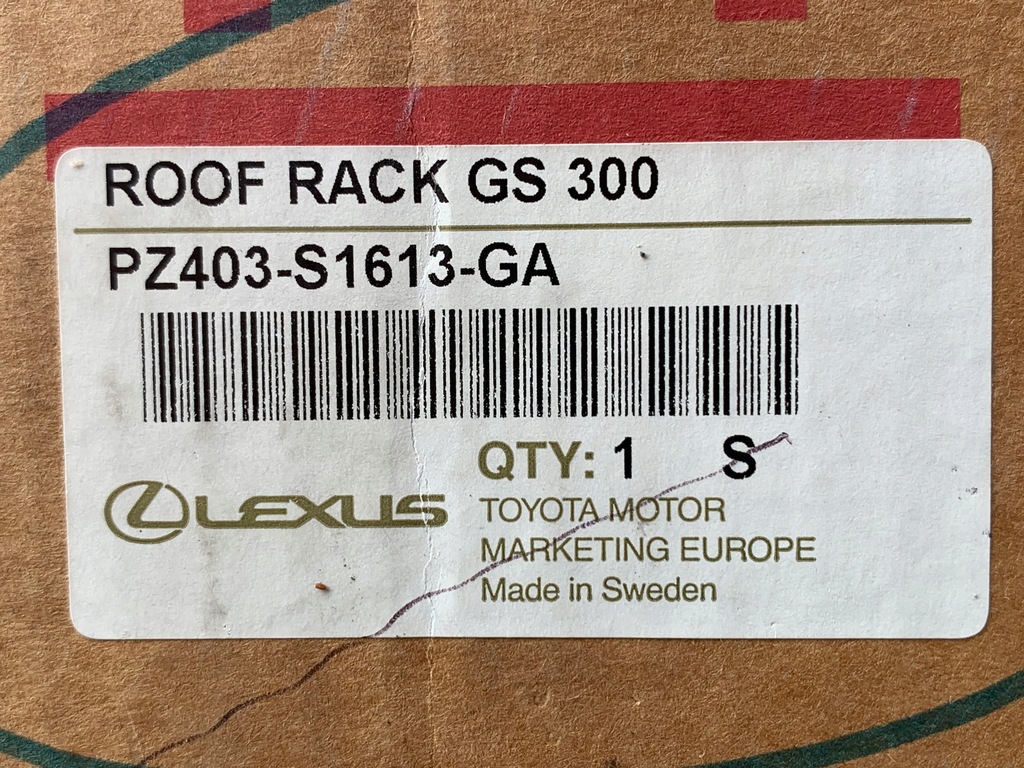 Lexus GS 300 400 bagażnik dachowy ORYGINAŁ NOWY