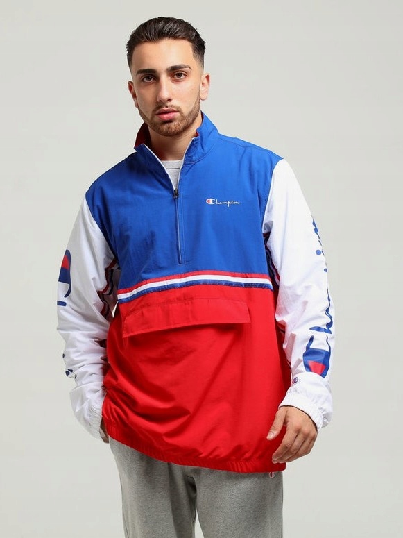 Kurtka Wiatrówka Champion Half Zip Blue/Red L - 7664836056