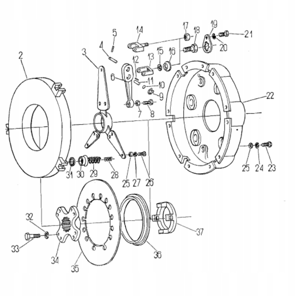 Sprzęgło kompletne 6 cylindrów pochodne c-385
