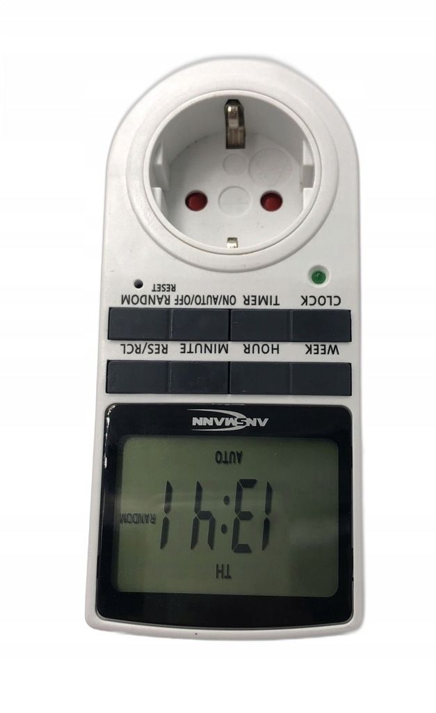 Cyfrowy programator czasowy ANSMANN 3680W z wyświetlaczem LCD biały