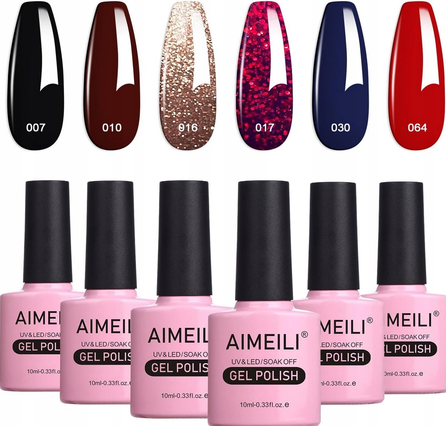 AIMEILI ZESTAW LAKIERÓW ŻELOWYCH 6SZTX10ML 6I153