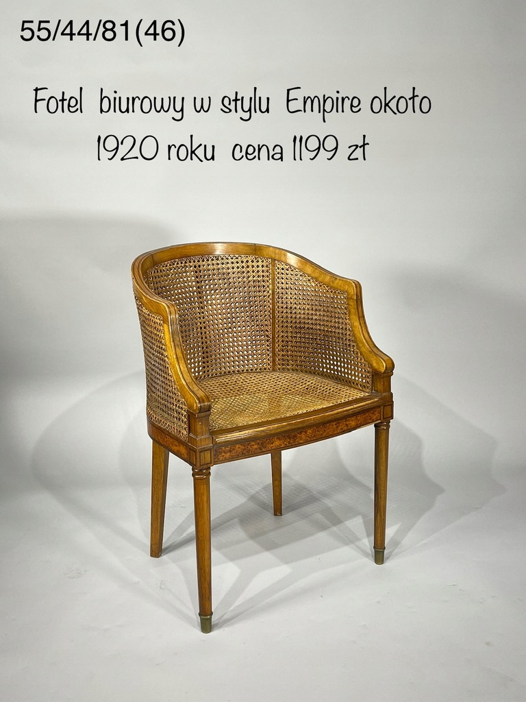 Fotel Biurowy w Stylu Empire Około 1920 roku