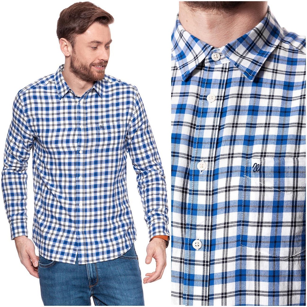 WRANGLER L/S 1PKT SHIRT MĘSKA KOSZULA KRATA REG M