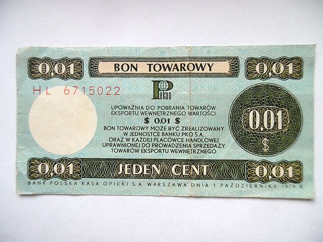 Bon Towarowy Pekao 0,01 $