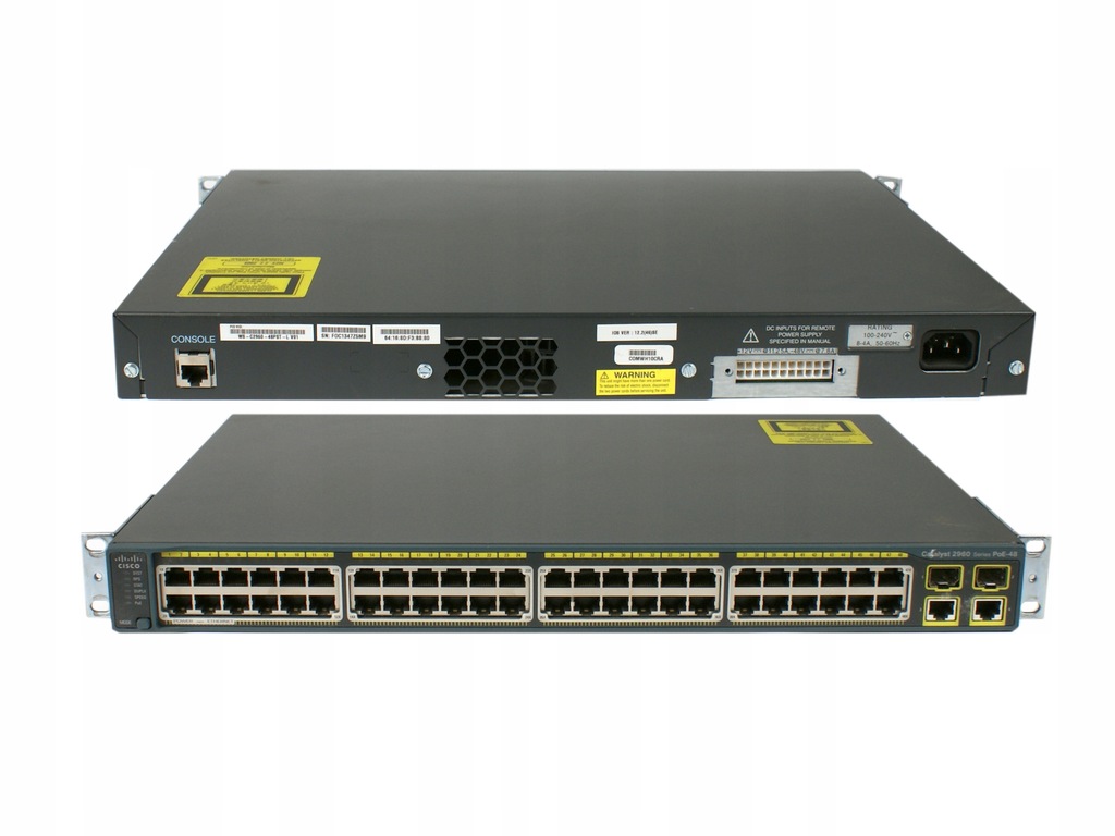 Cisco WS-C2960-48PST-L 48x10/100 PoE Switch