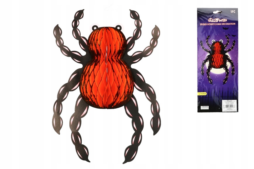 Dekoracja papierowa do złożenia DIY pająk papierowy ozdoba Halloween