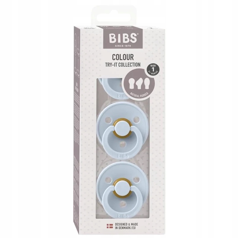 BIBS TRY-IT PACK BABY BLUE 3 smoczkowy zestaw