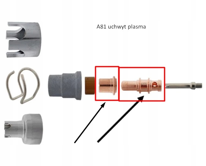 Elektroda + Dysza 1,1 uchwyt plasma A-81 Cutter