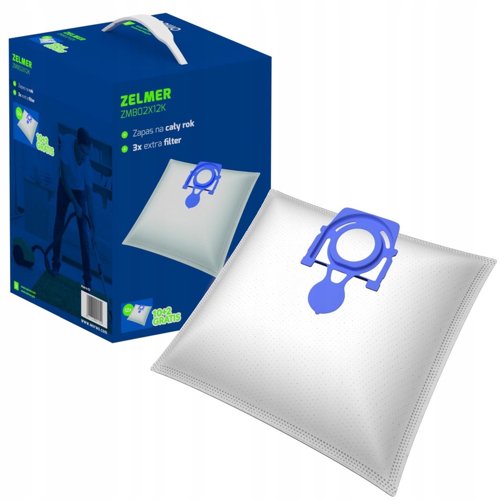 Worki do odkurzacza WORWO ZMB02X12K ZELMER 12 szt