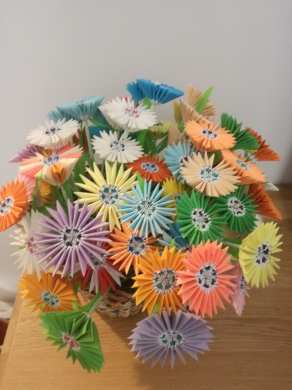 Bukiet kwiatów z origami