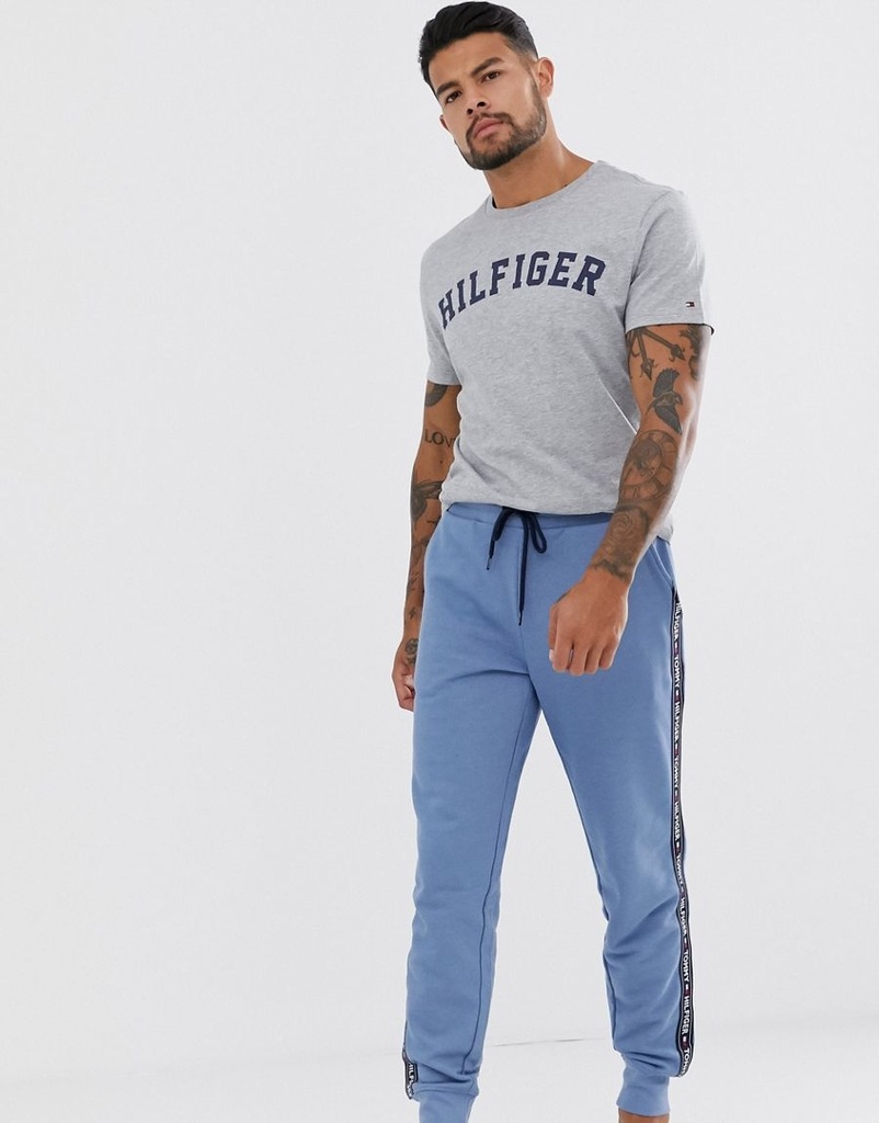 TOMMY HILFIGER LOGO T-SHIRT MĘSKI SZARY S 1DUB