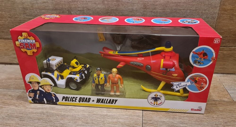 Strażak Sam Helikopter Wallaby, Quad i figurki