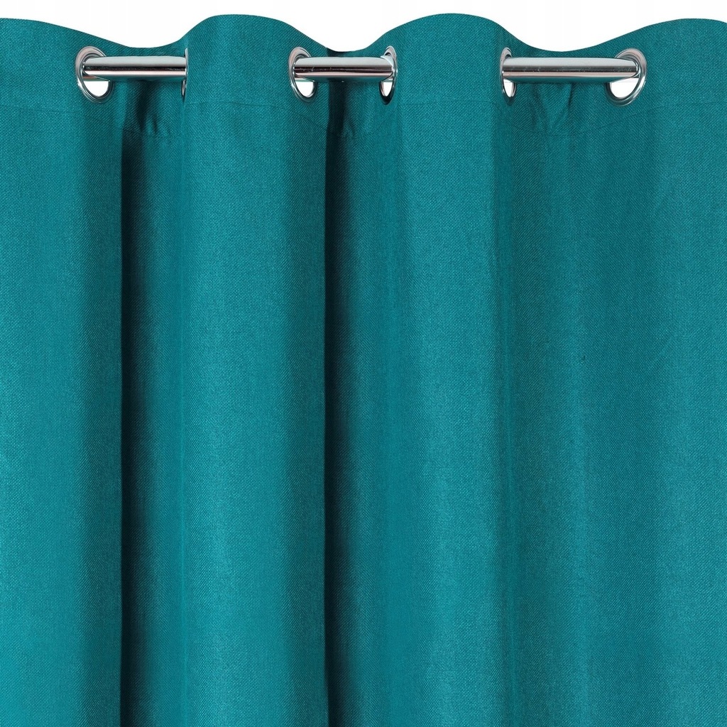 Gotowe ZASŁONY do sypialni tkane turkusowe kółka 8591576726