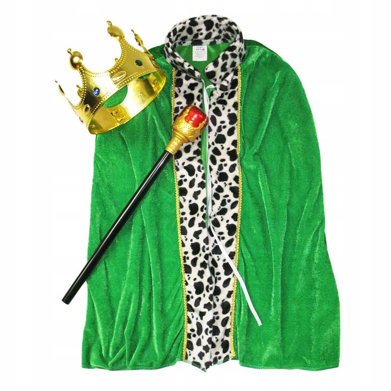 STRÓJ KRÓL MELCHIOR PELERYNA + KORONA + BERŁO 4-12 LAT JASEŁKA BAL DŁ. 68CM